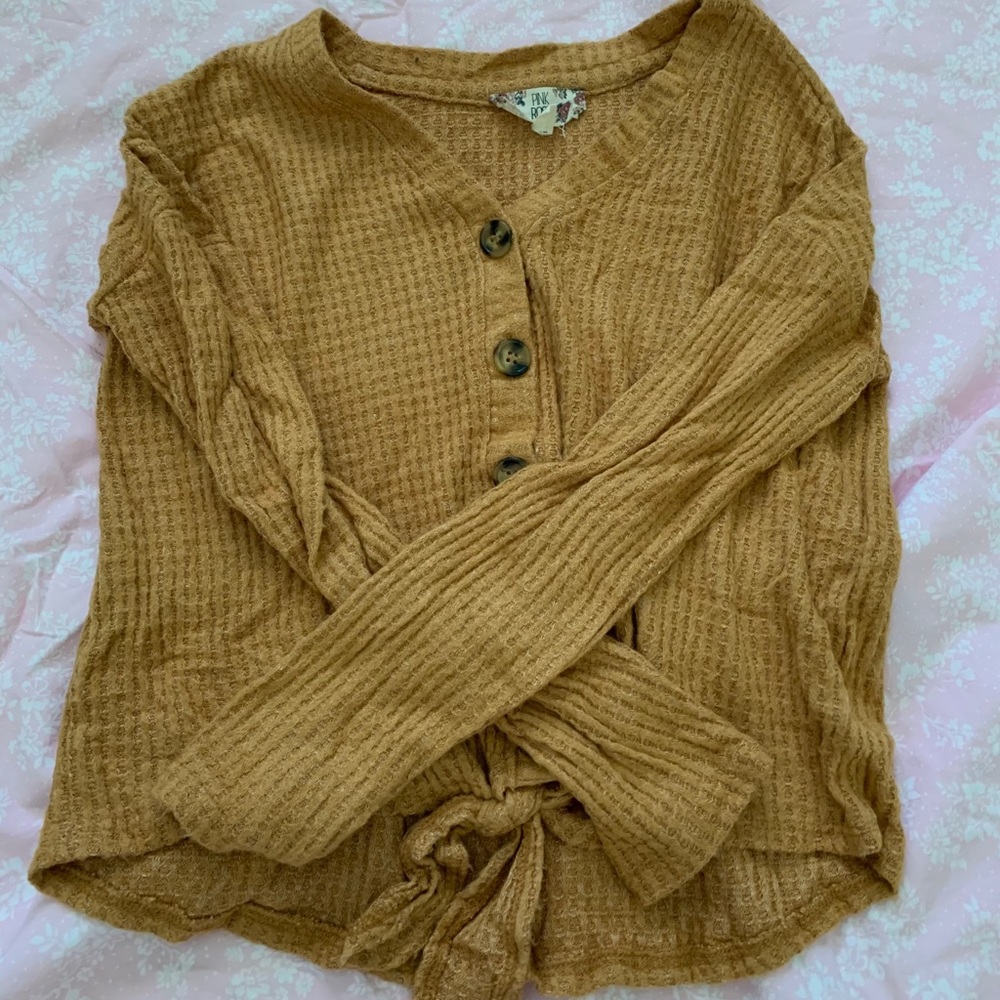 🍋long sleeve mustard yellow top🍋